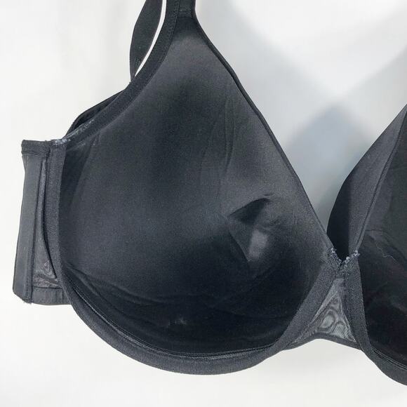 Cacique 44G Bra Black Satin Full Coverage Stretch Plus Size Lane Bryant 101 - Picture 7 of 10